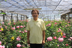 画像：バラの生産者の山田さん