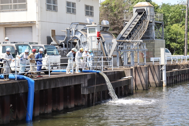 排水機場での訓練